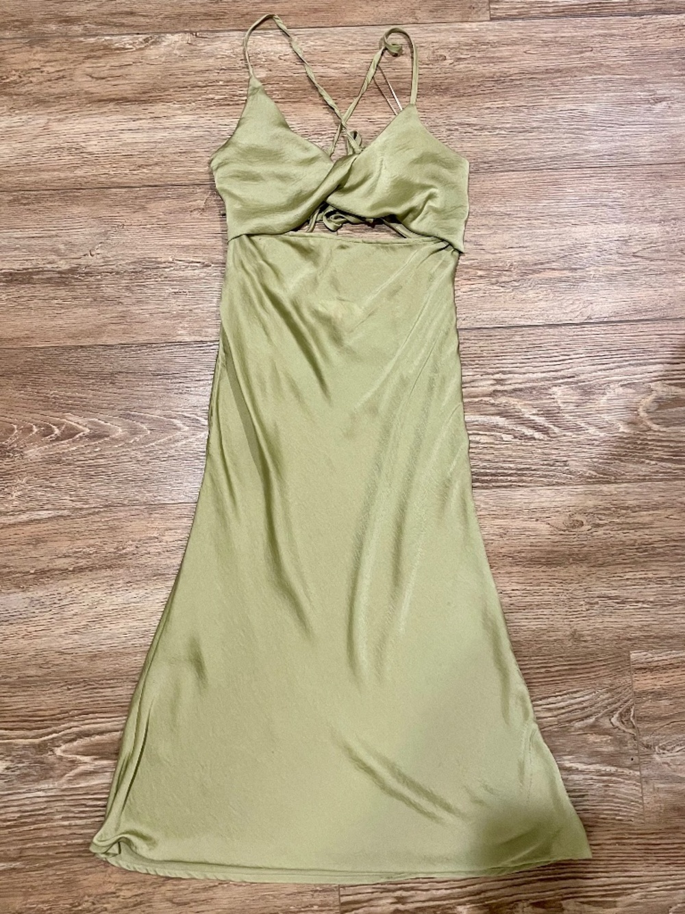 Silky Cut-Out Midi Dress